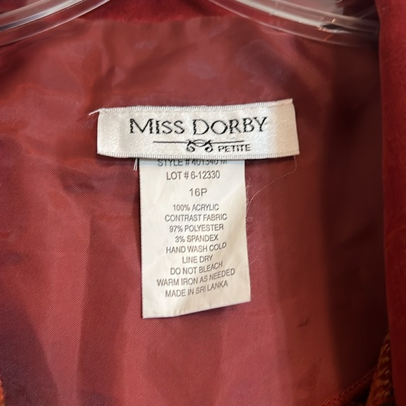 VTG Miss Dorby Women’s Petite Size 16P Flannel Style Orange Red Plaid Blazer G1 - Picture 7 of 9